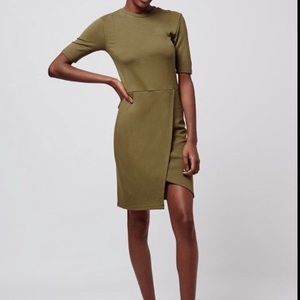 Topshop khaki wrap dress